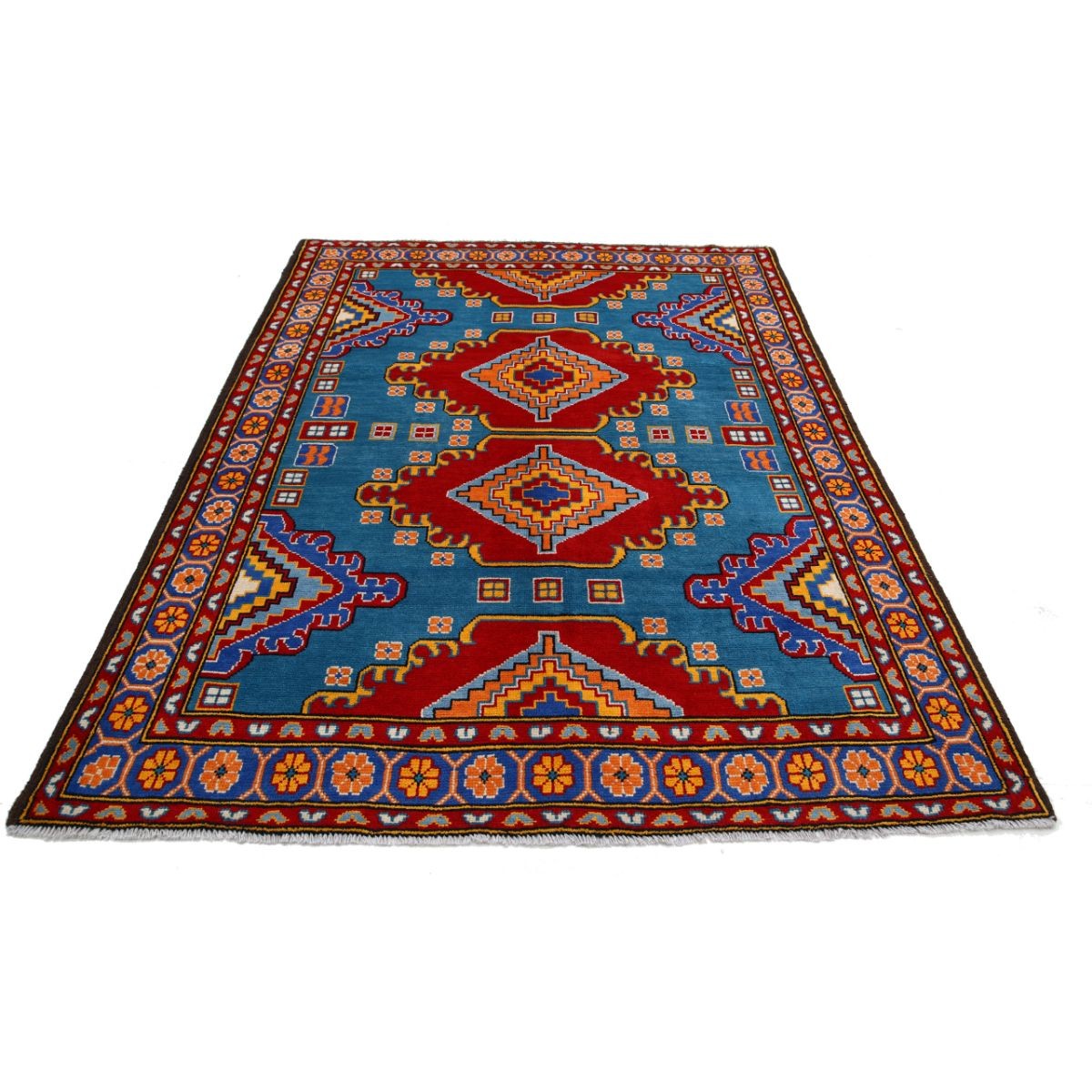 Revival 6x8 Handmade Double Knotted Washable Wool Rug - Colorful