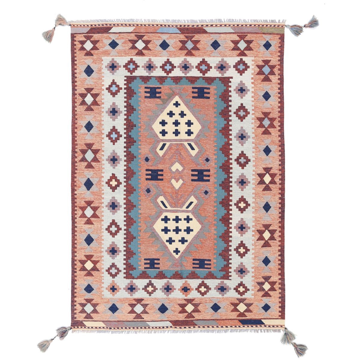 Kafkaas 5x7 Hand Woven Washable Wool Rug - Colorful