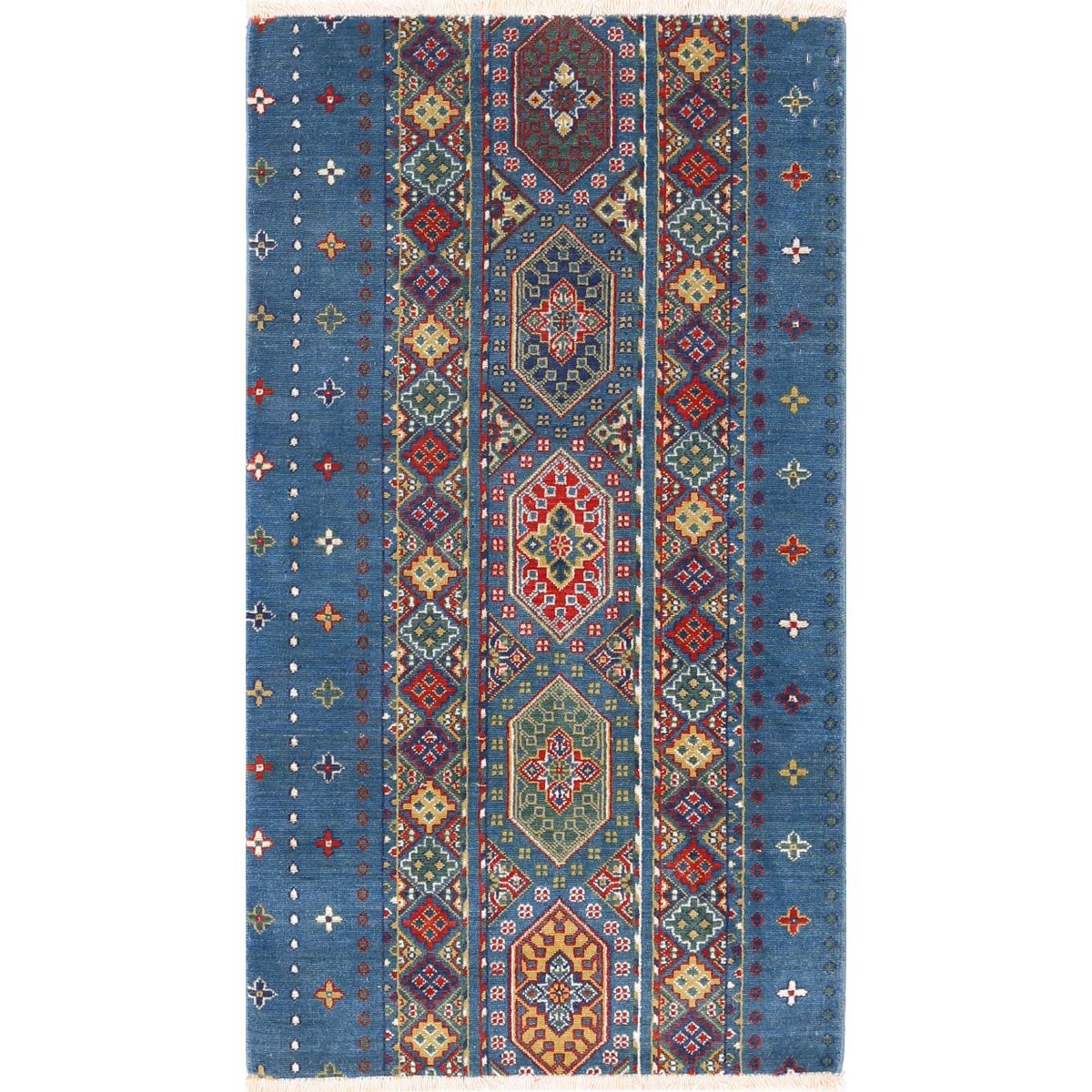 Gulshan 2x4 Machine-Made Washable Wool Rug - Colorful