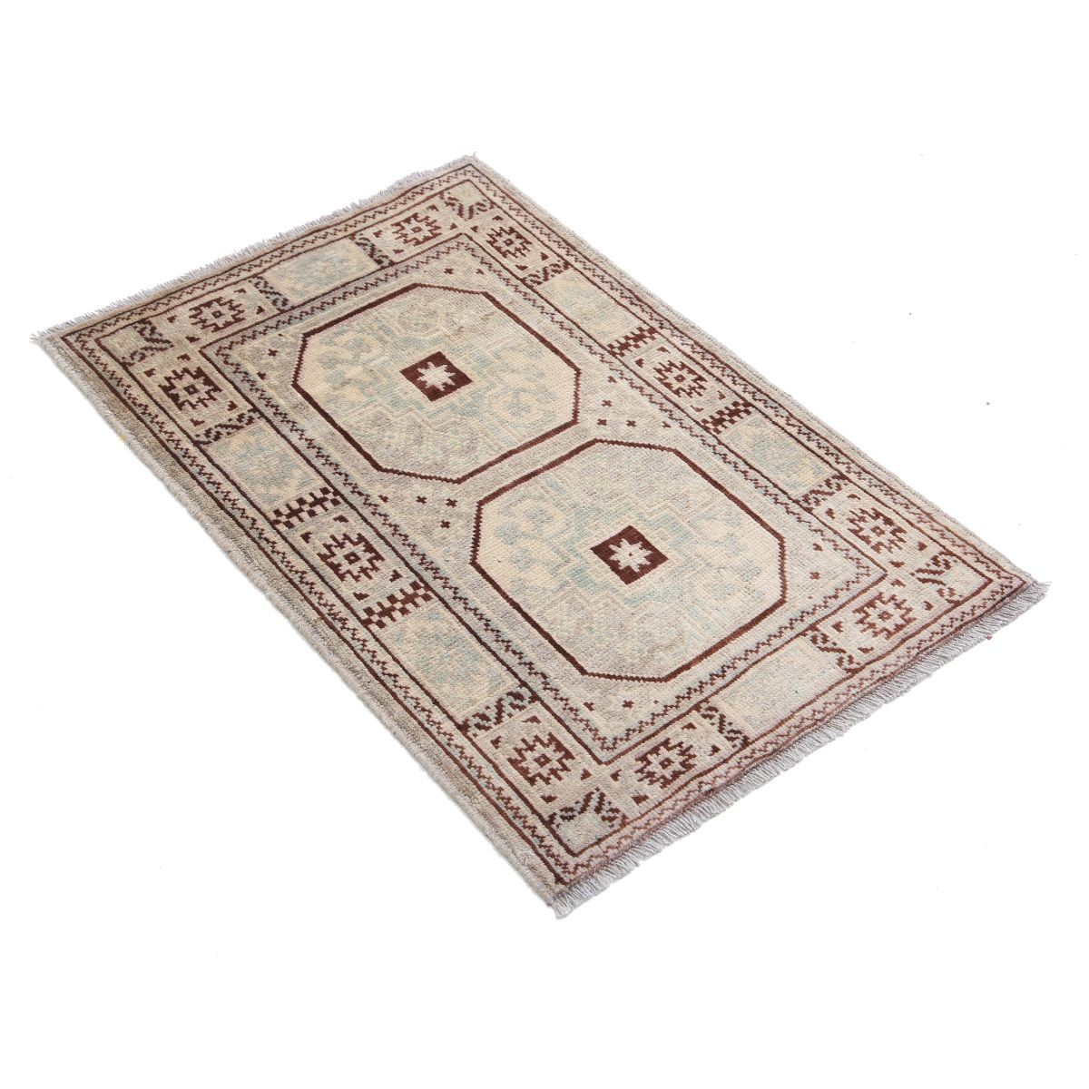 Revival 2x3 Handmade Double Knotted Washable Wool Rug - Colorful