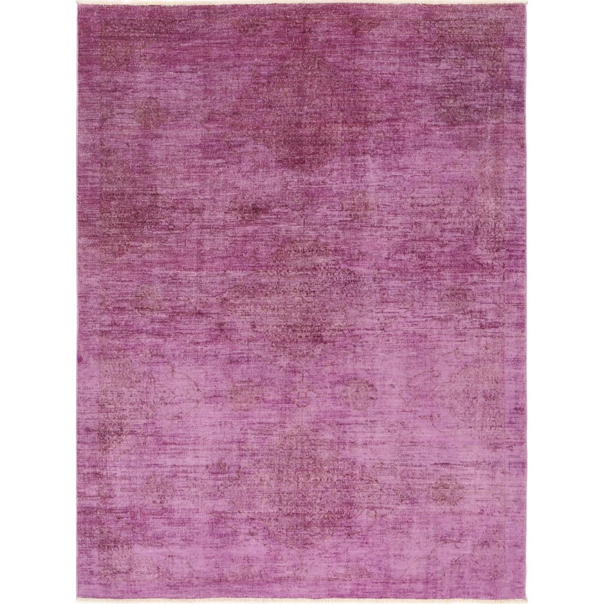 Overdye 6x8 Handmade Double Knotted Washable Wool Rug - Monochormatic