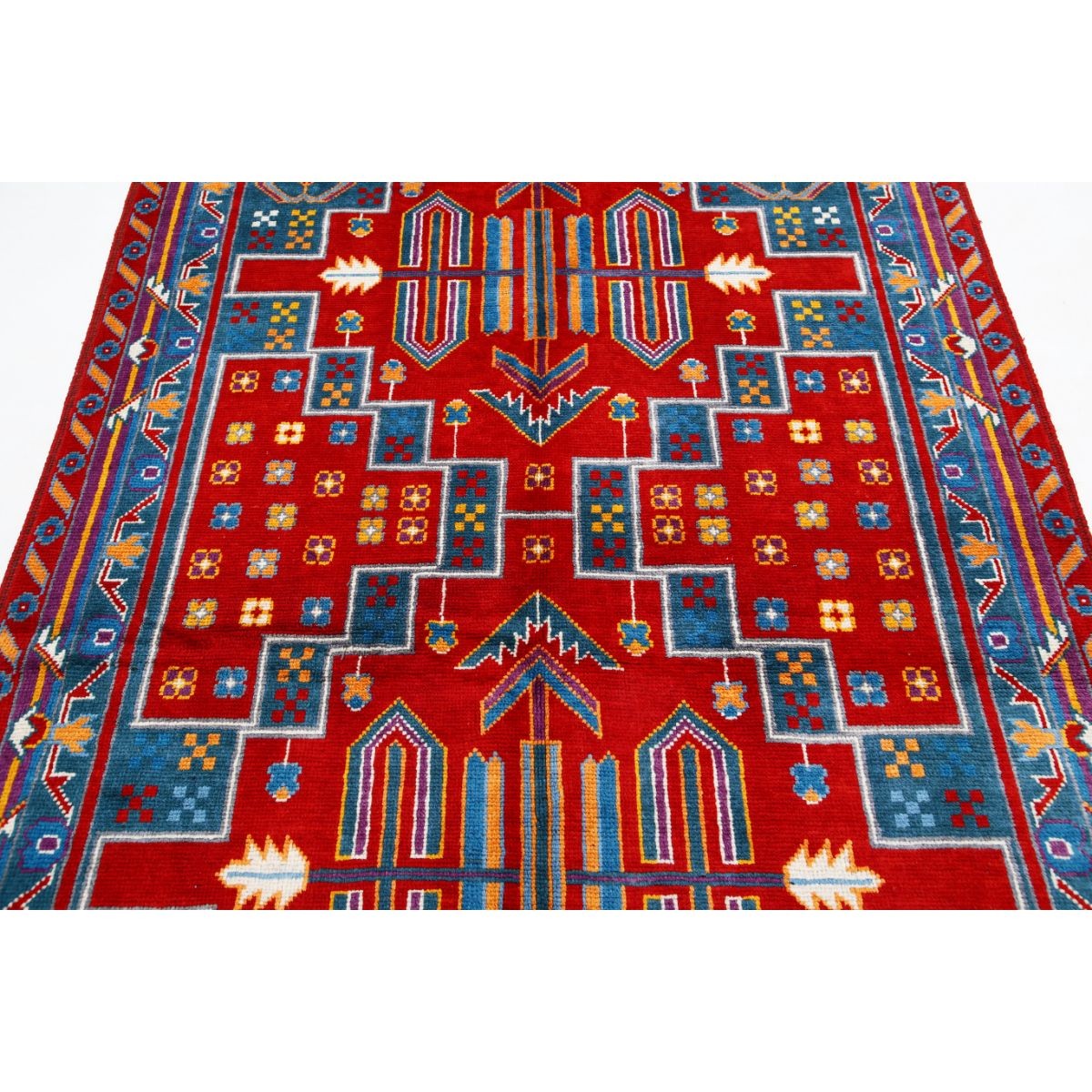 Revival 6x8 Handmade Double Knotted Washable Wool Rug - Colorful