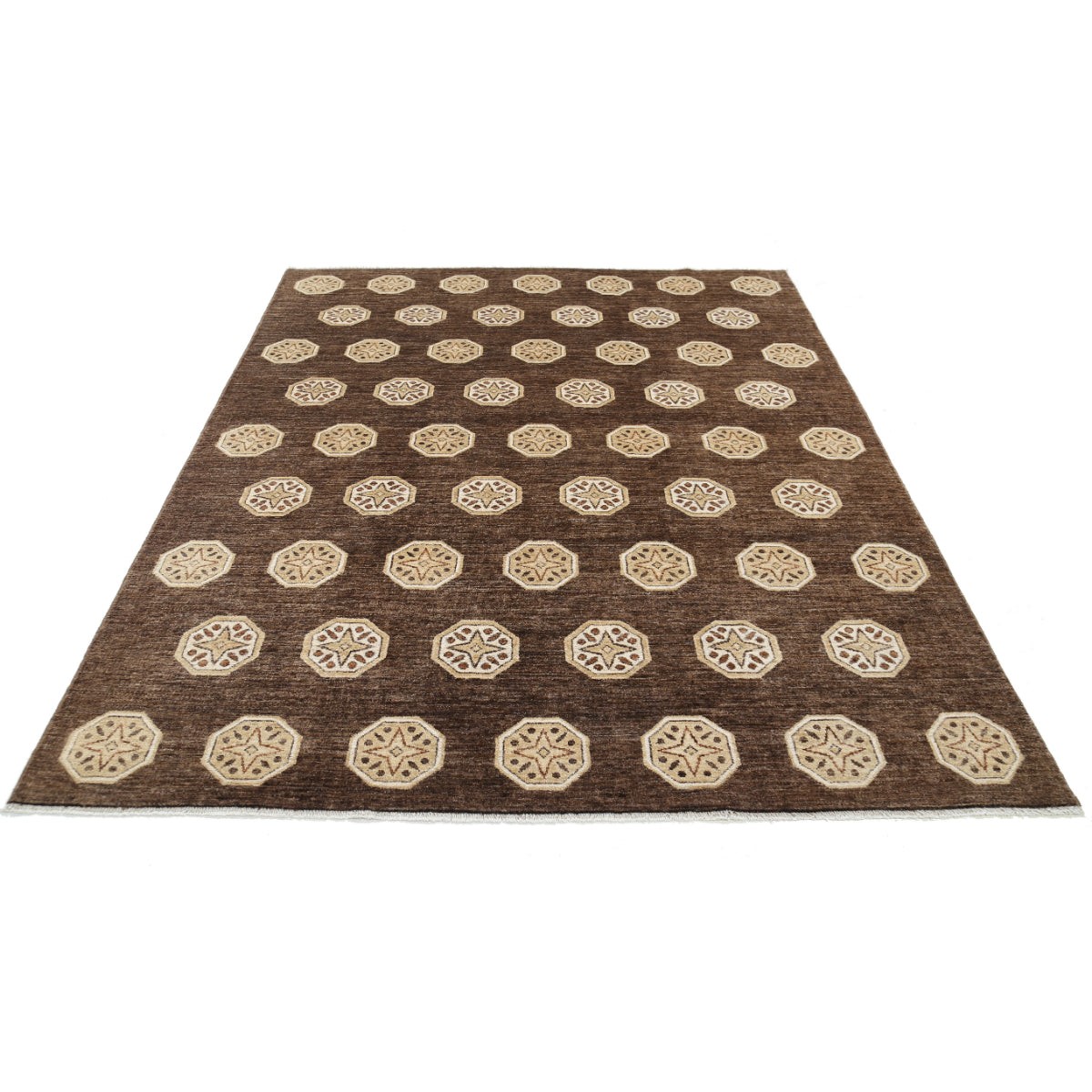 Modcar 7x8 Handmade Double Knotted Washable Wool Rug - Colorful