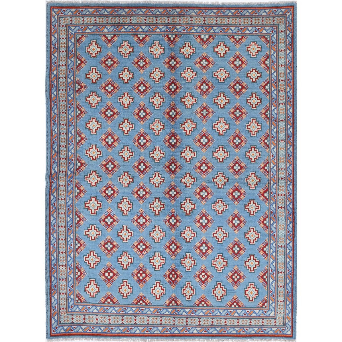 Revival 6x8 Handmade Double Knotted Washable Wool Rug - Colorful