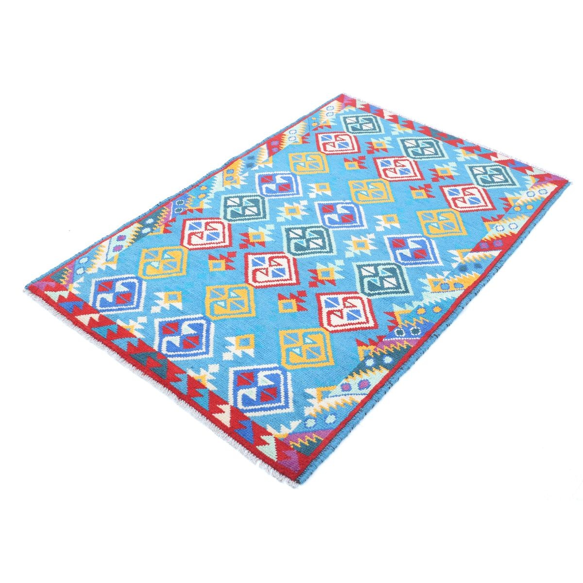 Revival 3x5 Handmade Double Knotted Washable Wool Rug - Colorful