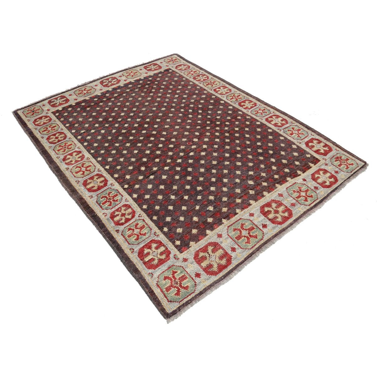 Revival 5x6 Handmade Double Knotted Washable Wool Rug - Colorful