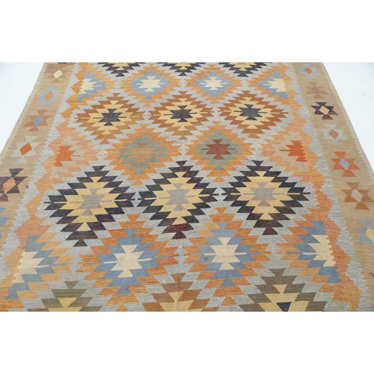 Kafkaas 7x10 Hand Woven Washable Wool Rug - Colorful