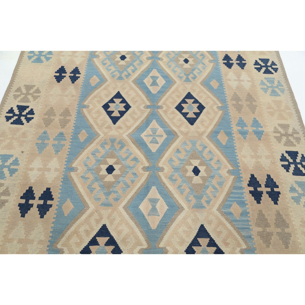 Kafkaas 5x7 Hand Woven Washable Wool Rug - Soft Hues