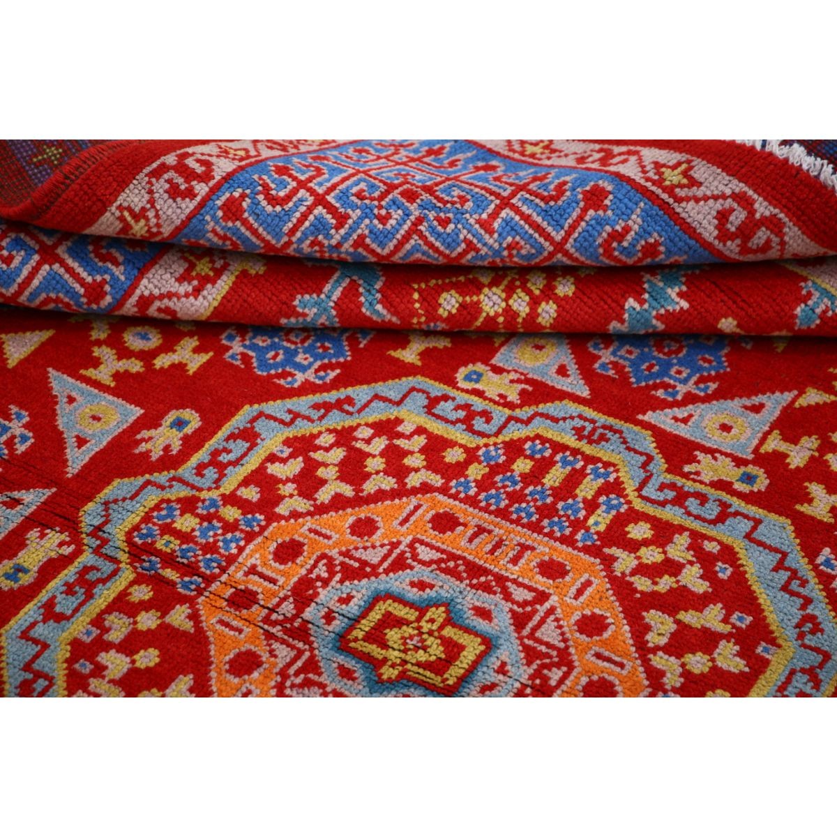 Revival 6x8 Handmade Double Knotted Washable Wool Rug - Colorful