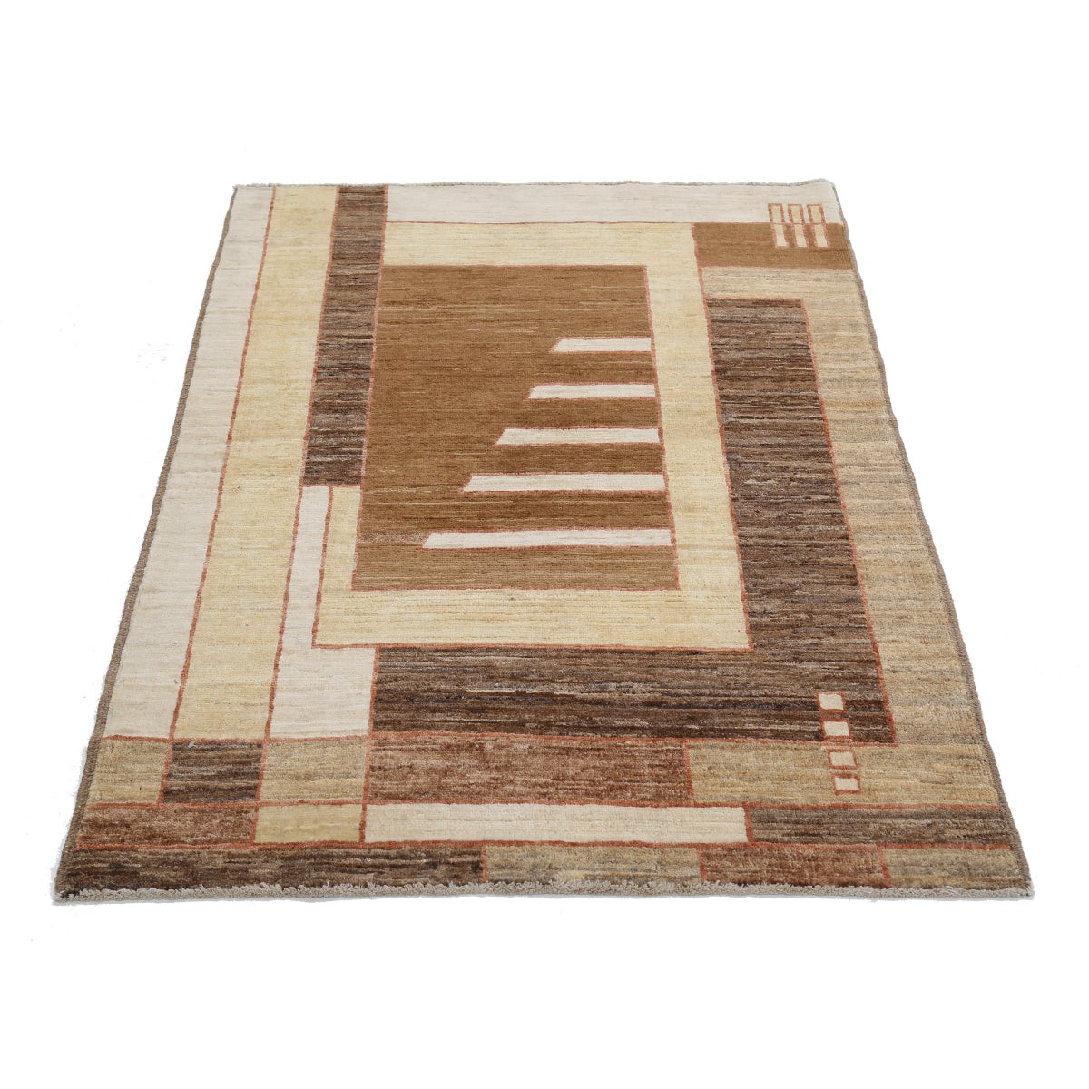 Modcar 3x5 Handmade Double Knotted Washable Wool Rug - Colorful