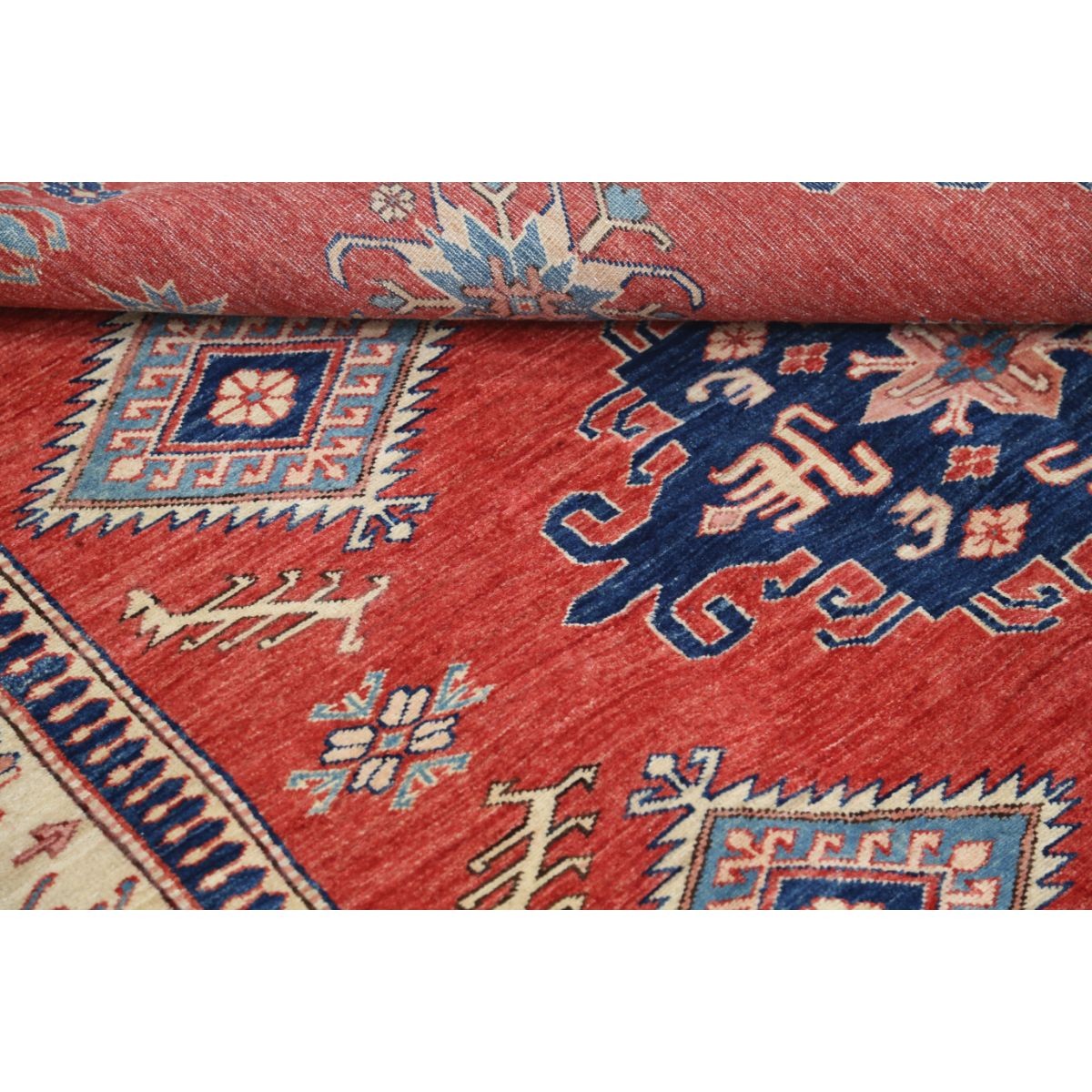 Kazak 6x8 Handmade Double Knotted Washable Wool Rug - Colorful