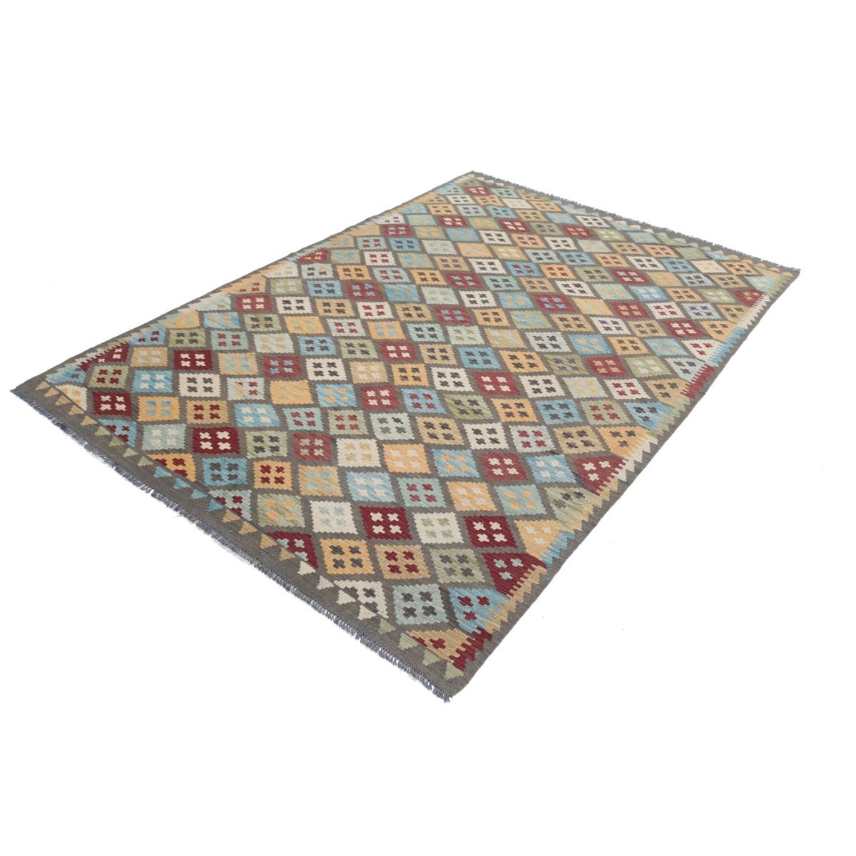 Maimana 6x8 Hand Woven Washable Wool Rug - Colorful