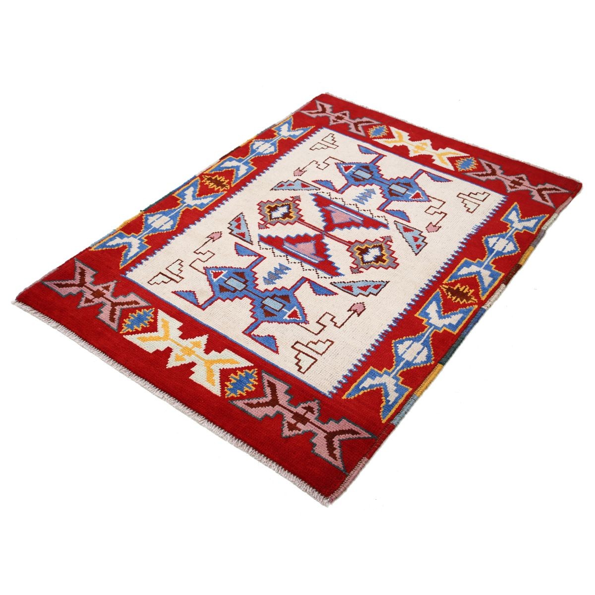 Revival 3x5 Handmade Double Knotted Washable Wool Rug - Colorful