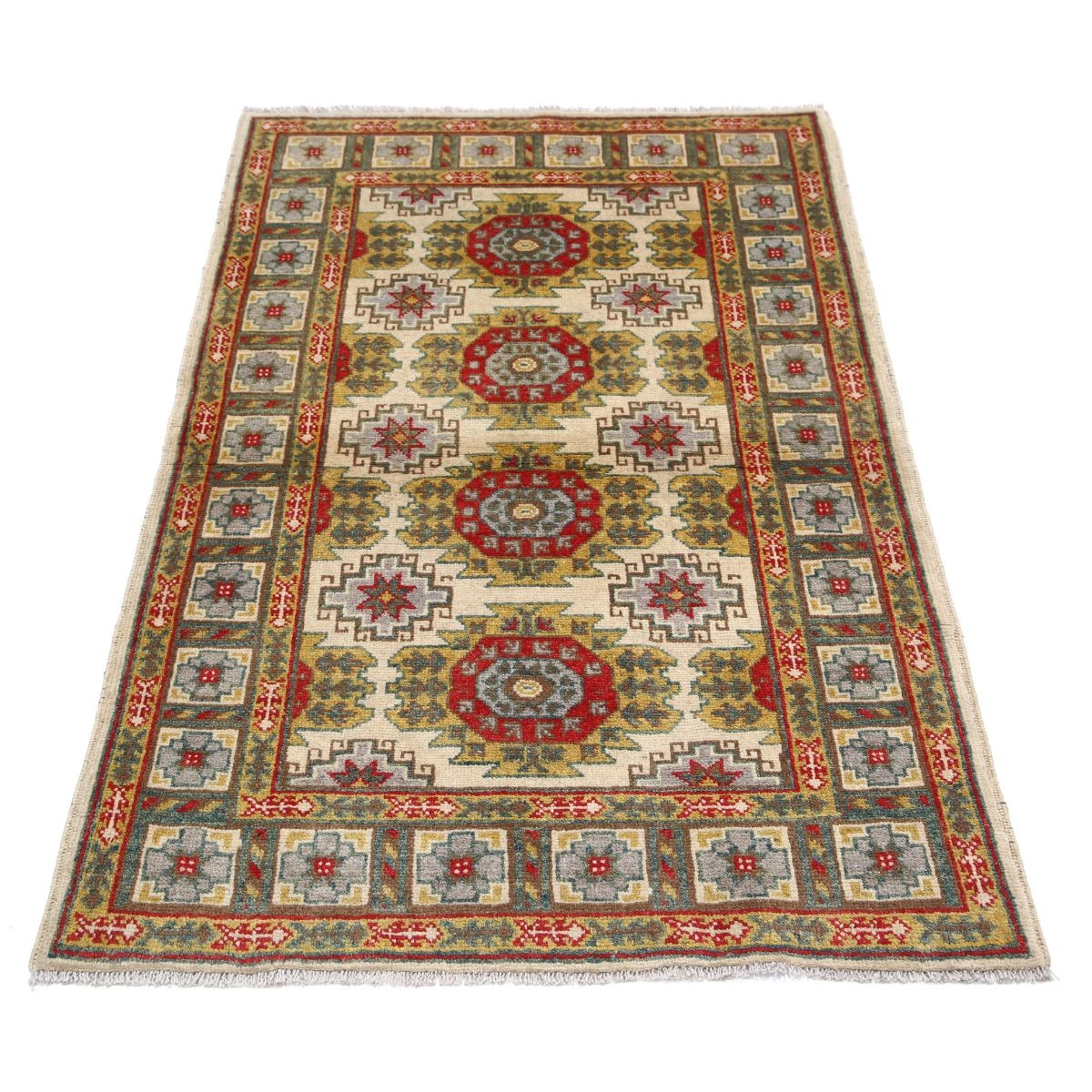 Revival 3x5 Handmade Double Knotted Washable Wool Rug - Colorful
