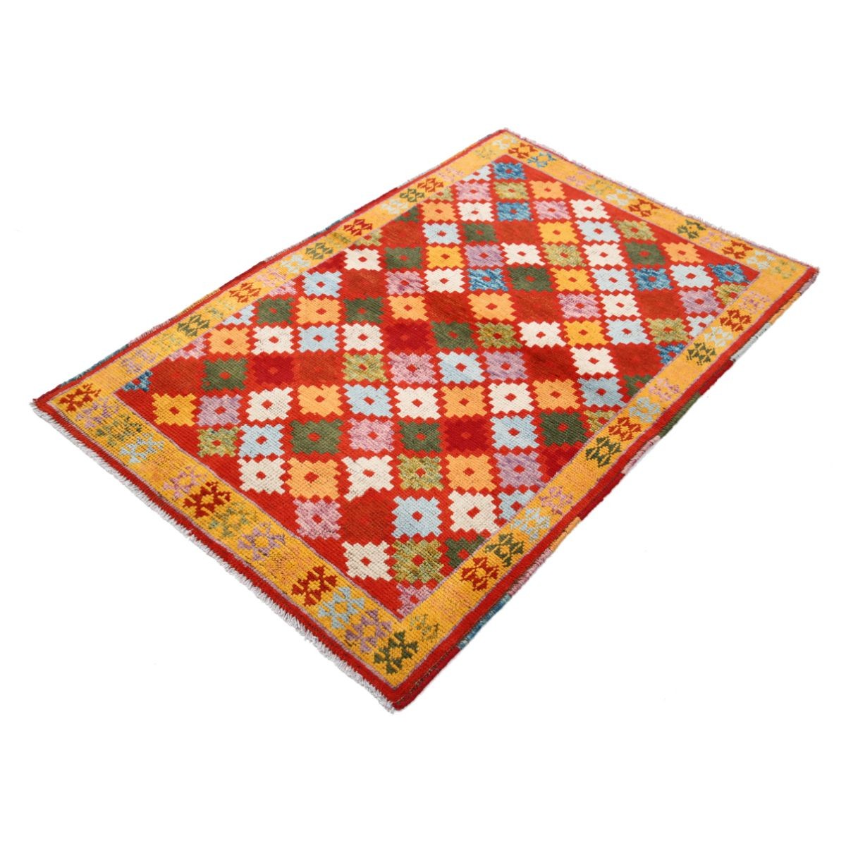 Revival 3x5 Handmade Double Knotted Washable Wool Rug - Colorful