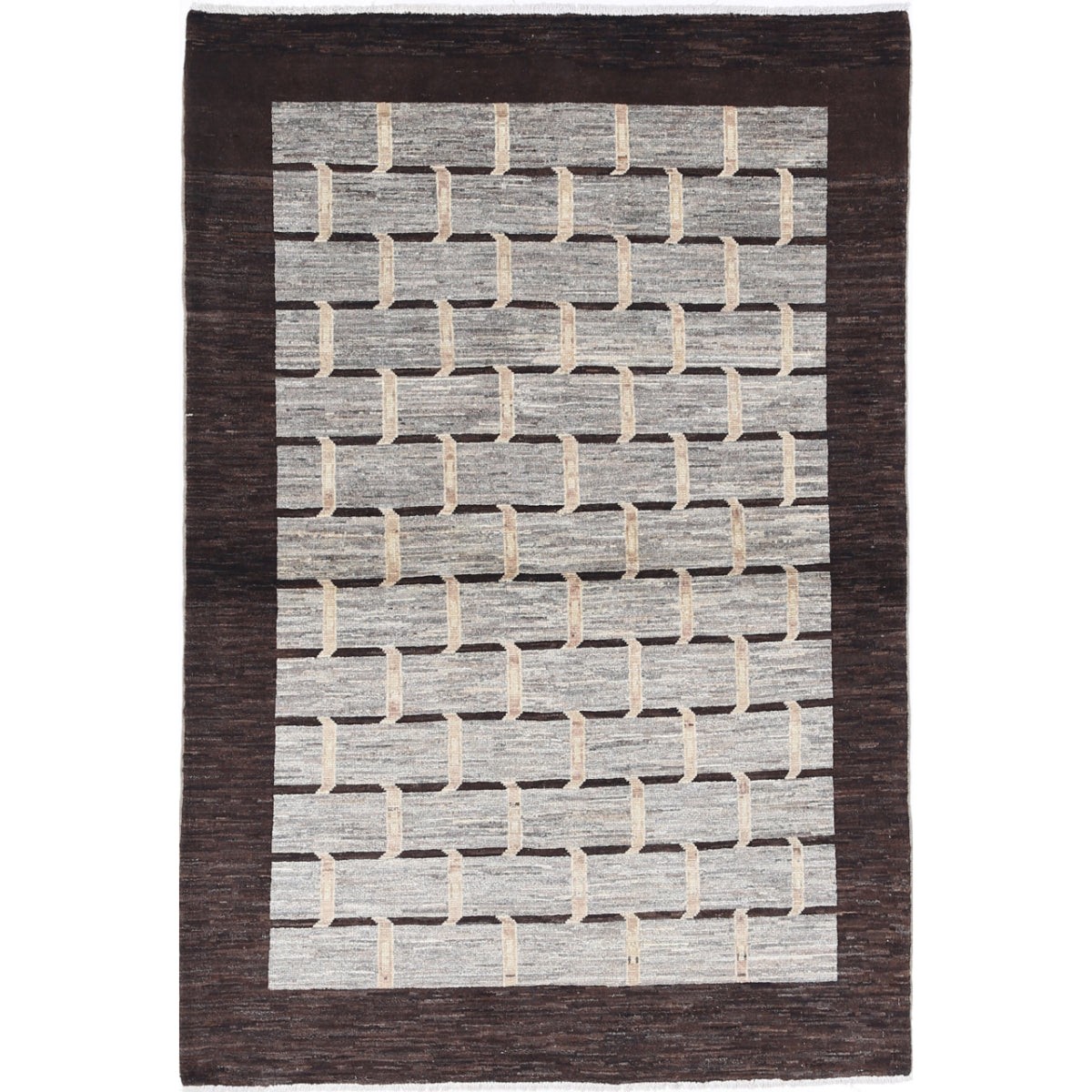 Modcar 4x6 Handmade Double Knotted Washable Wool Rug - Colorful