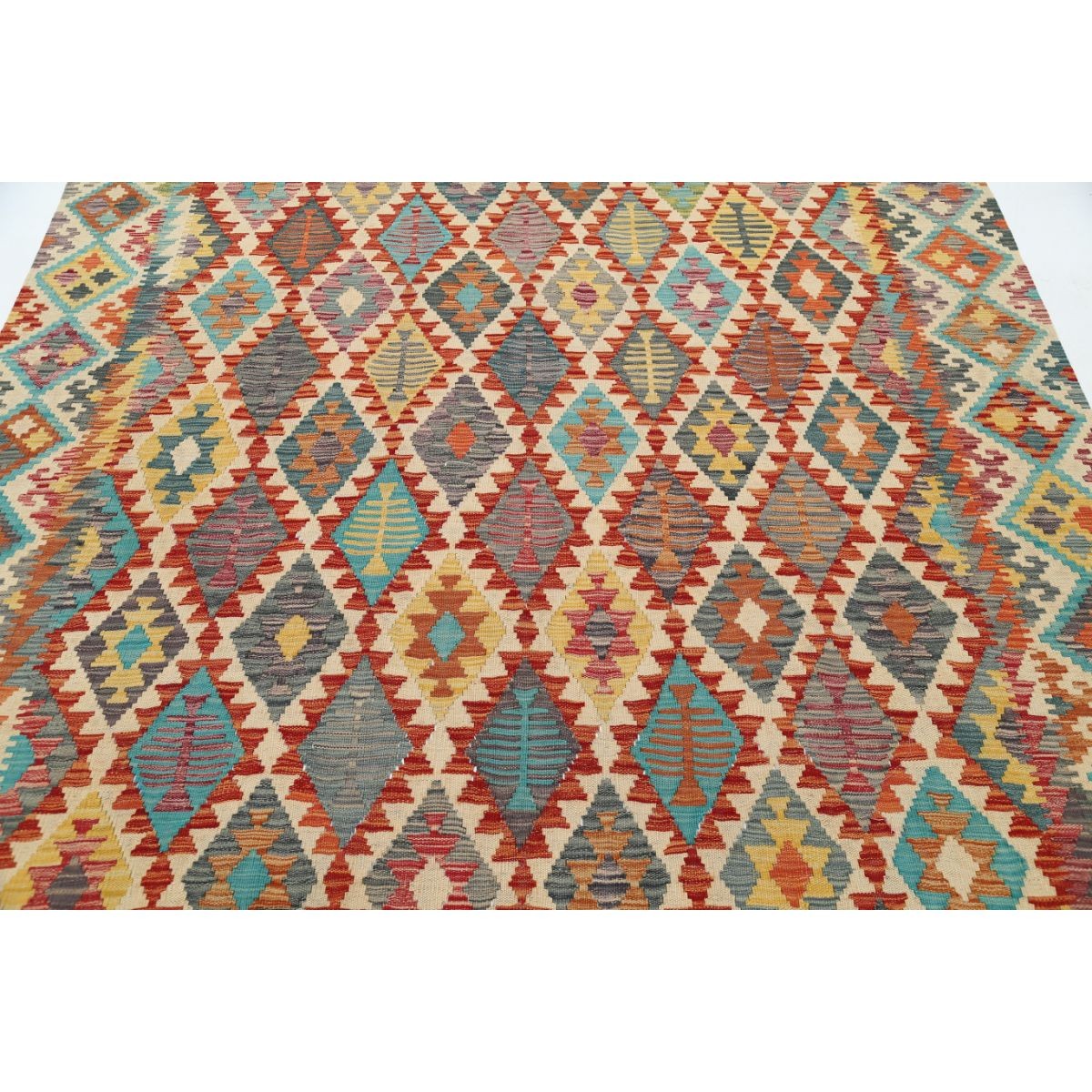 Maimana 7x10 Hand Woven Washable Wool Rug - Colorful