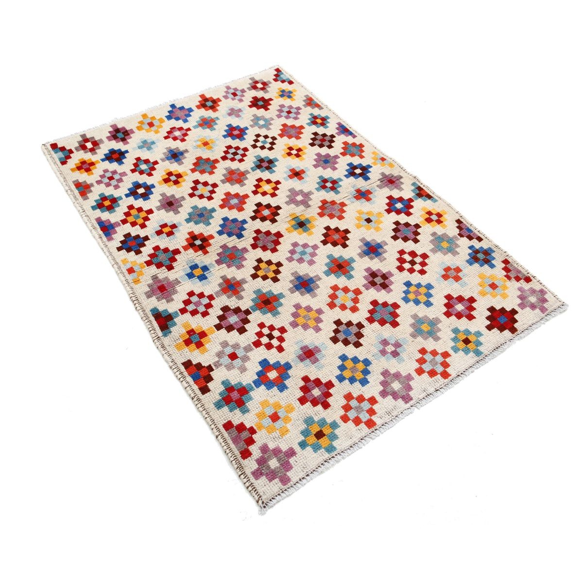 Revival 3x5 Handmade Double Knotted Washable Wool Rug - Colorful