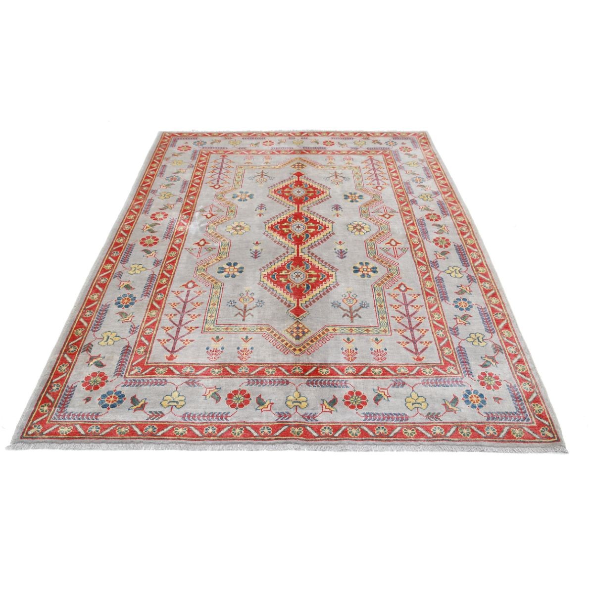 Revival 5x8 Handmade Double Knotted Washable Wool Rug - Colorful