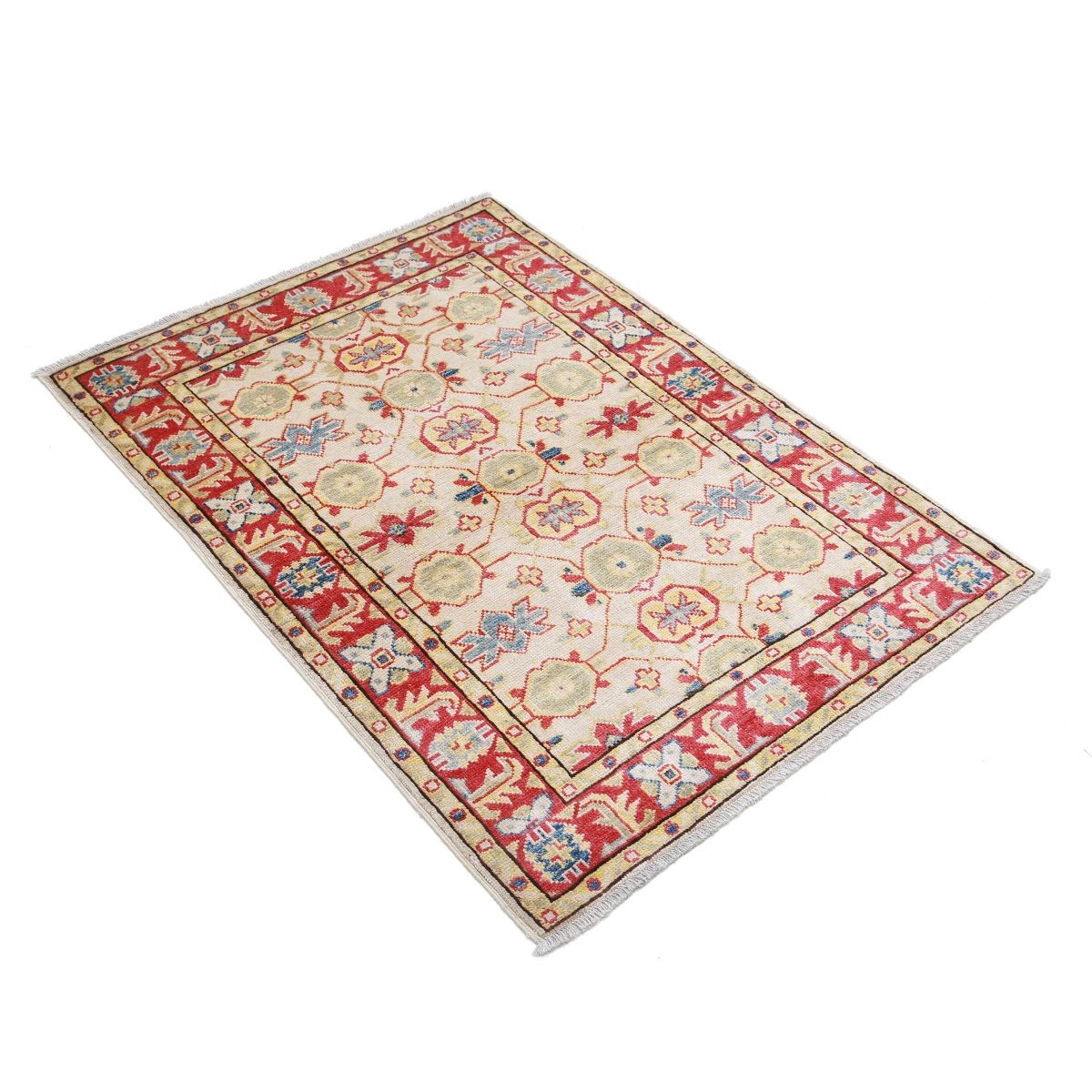 Revival 3x4 Handmade Double Knotted Washable Wool Rug - Colorful
