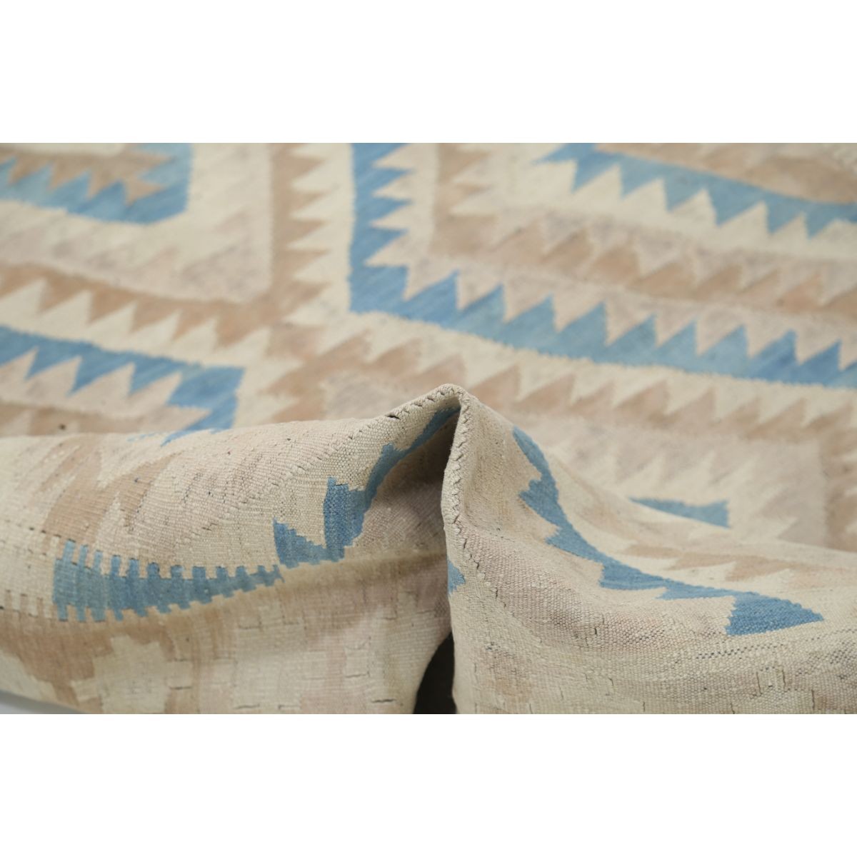 Kafkaas 5x6 Hand Woven Washable Wool Rug - Soft Hues