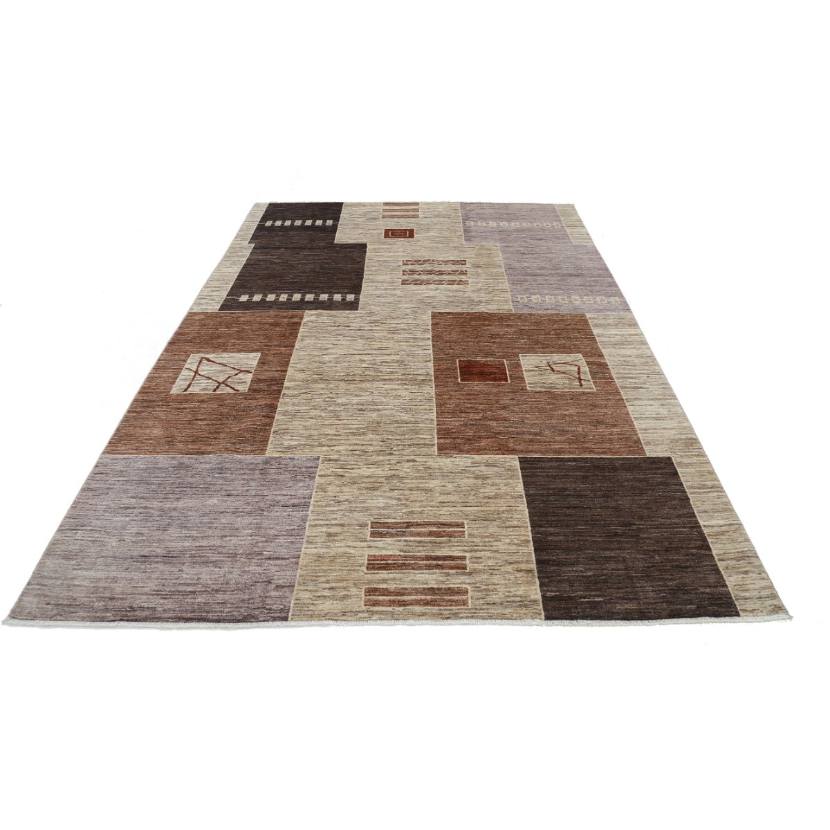 Modcar 7x9 Handmade Double Knotted Washable Wool Rug - Colorful