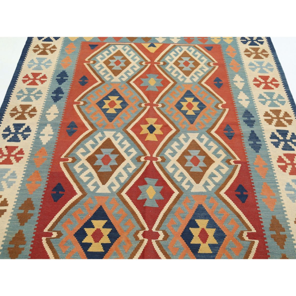 Kafkaas 5x7 Hand Woven Washable Wool Rug - Colorful