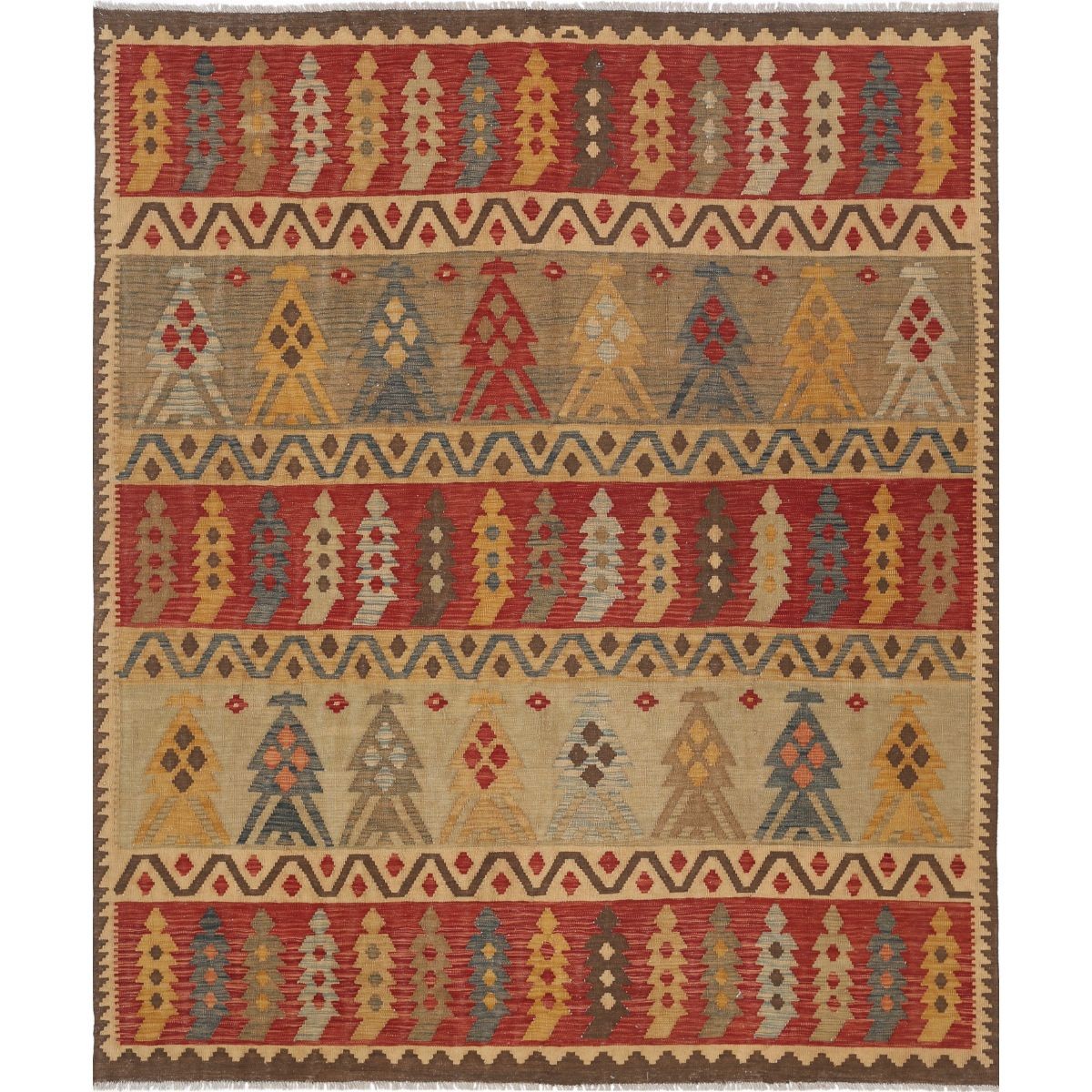 Maimana 8x10 Hand Woven Washable Wool Rug - Colorful