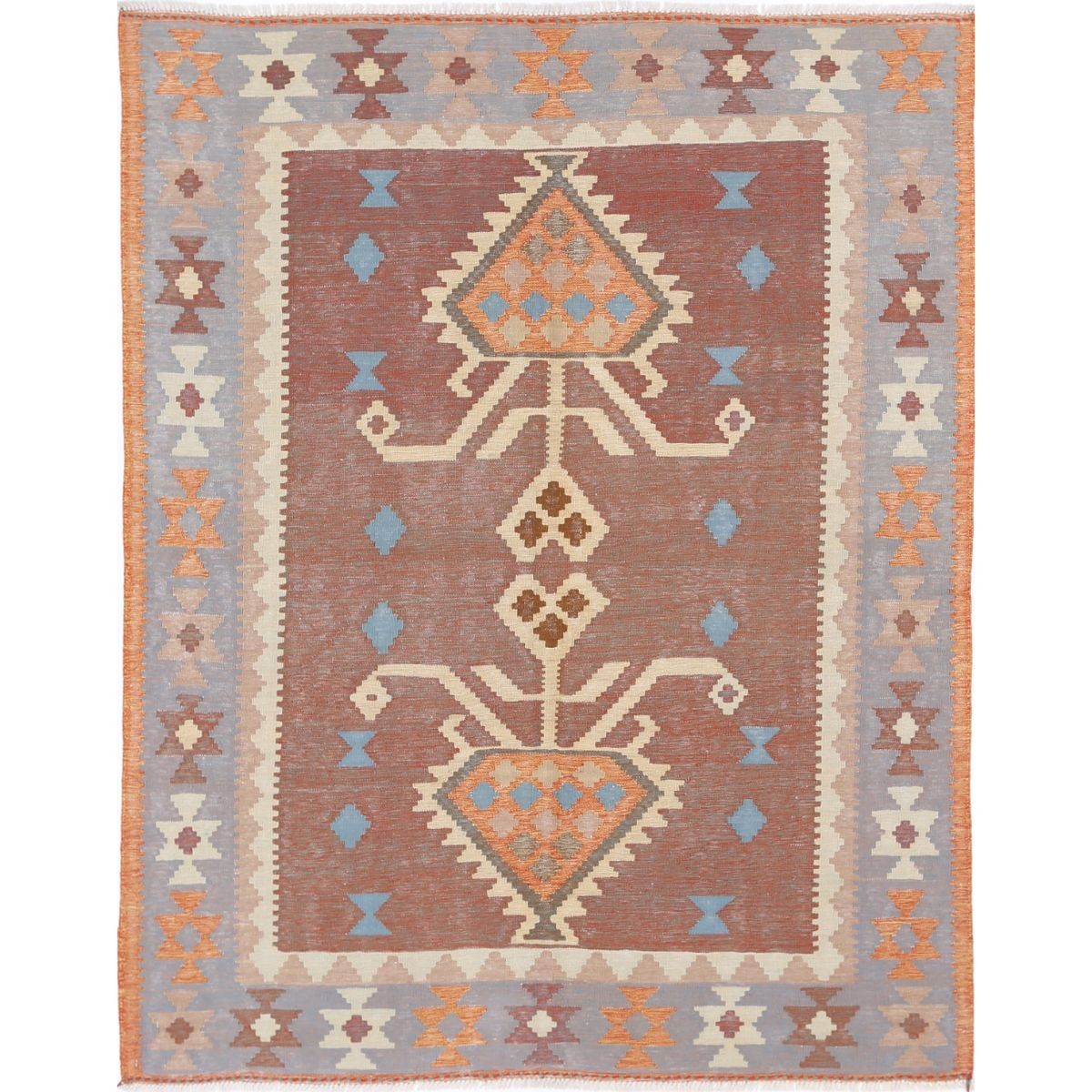Kafkaas 5x7 Hand Woven Washable Wool Rug - Colorful