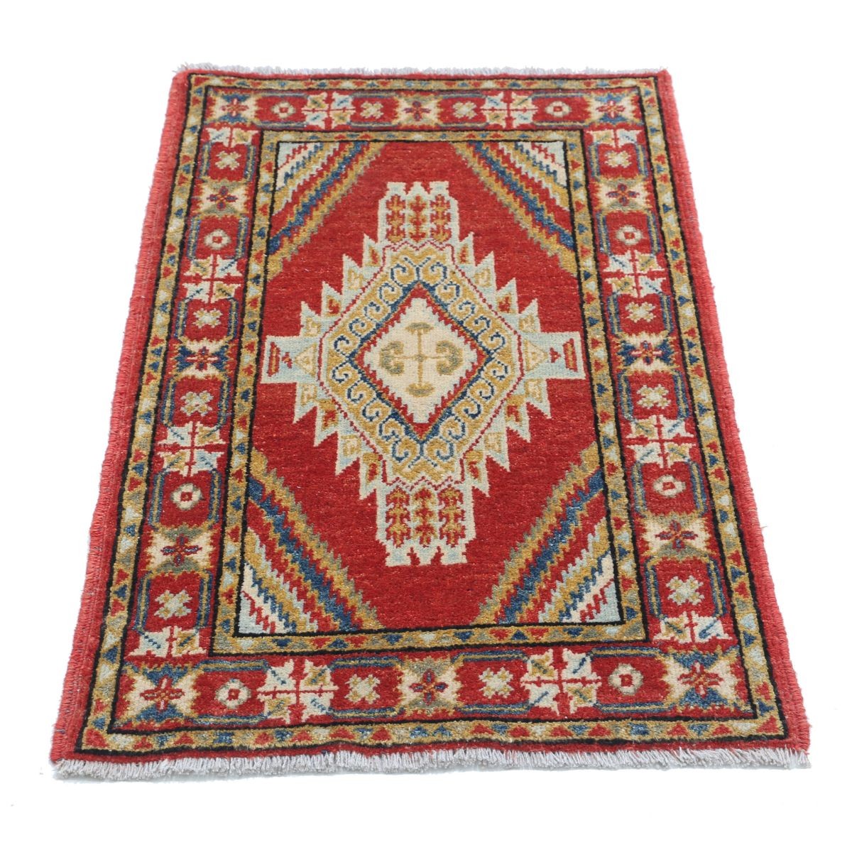 Revival 2x4 Handmade Double Knotted Washable Wool Rug - Colorful