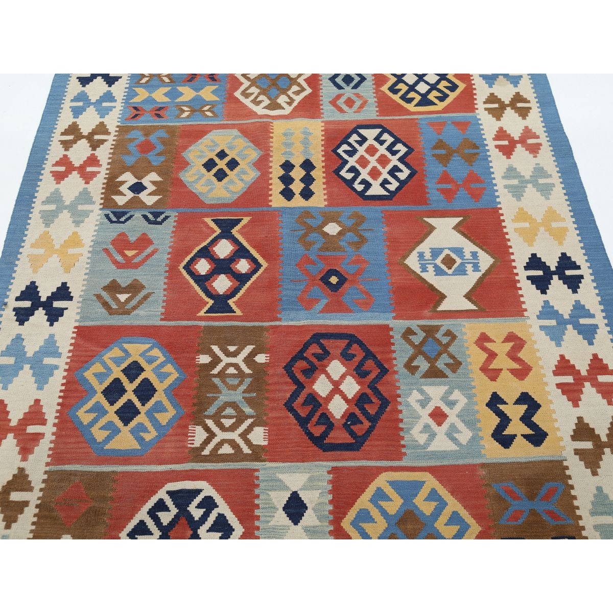 Kafkaas 5x7 Hand Woven Washable Wool Rug - Colorful