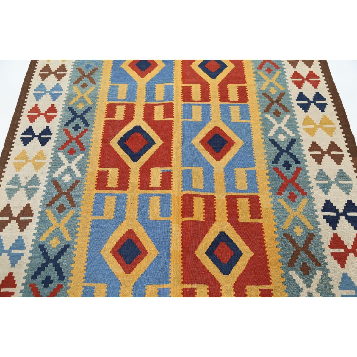 Kafkaas 5x7 Hand Woven Washable Wool Rug - Colorful