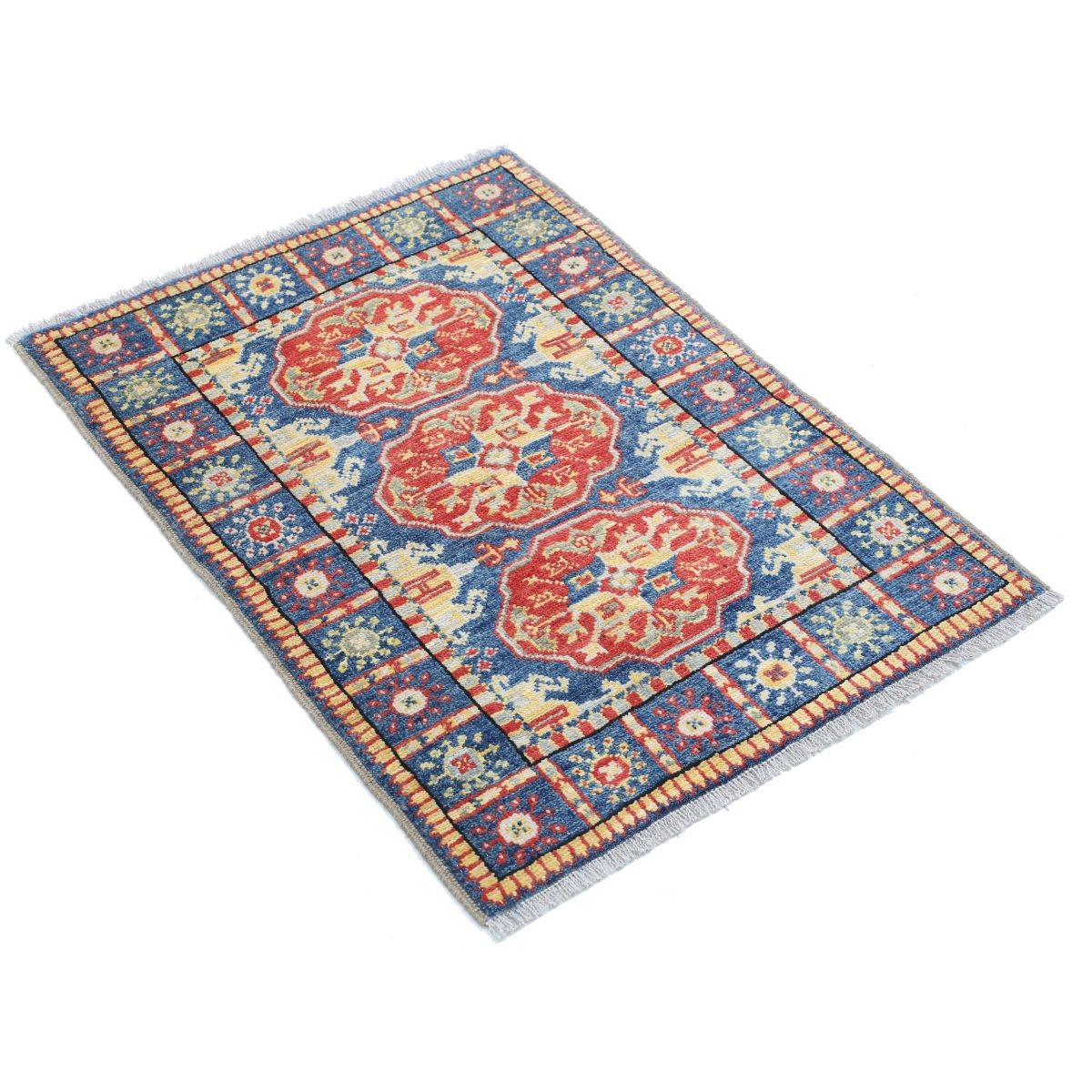 Revival 2x3 Handmade Double Knotted Washable Wool Rug - Colorful