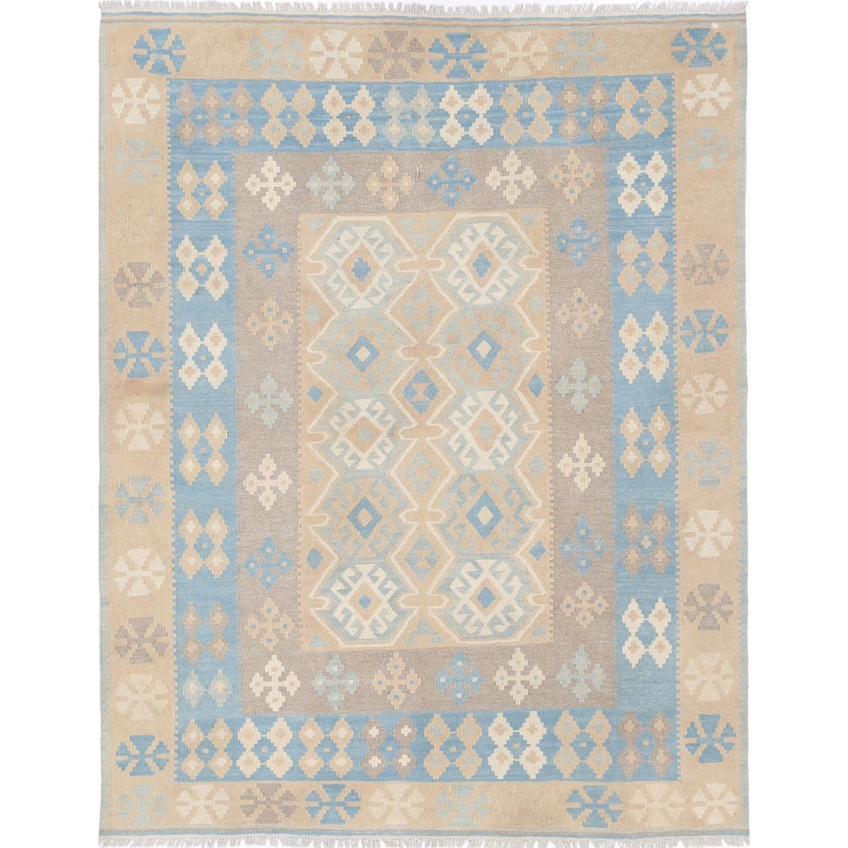 Kafkaas 5x7 Hand Woven Washable Wool Rug - Soft Hues