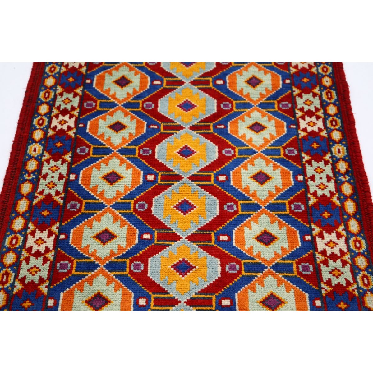 Revival 3x4 Handmade Double Knotted Washable Wool Rug - Colorful
