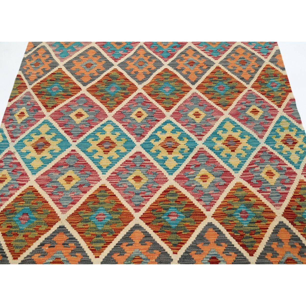 Maimana 4x6 Hand Woven Washable Wool Rug - Colorful