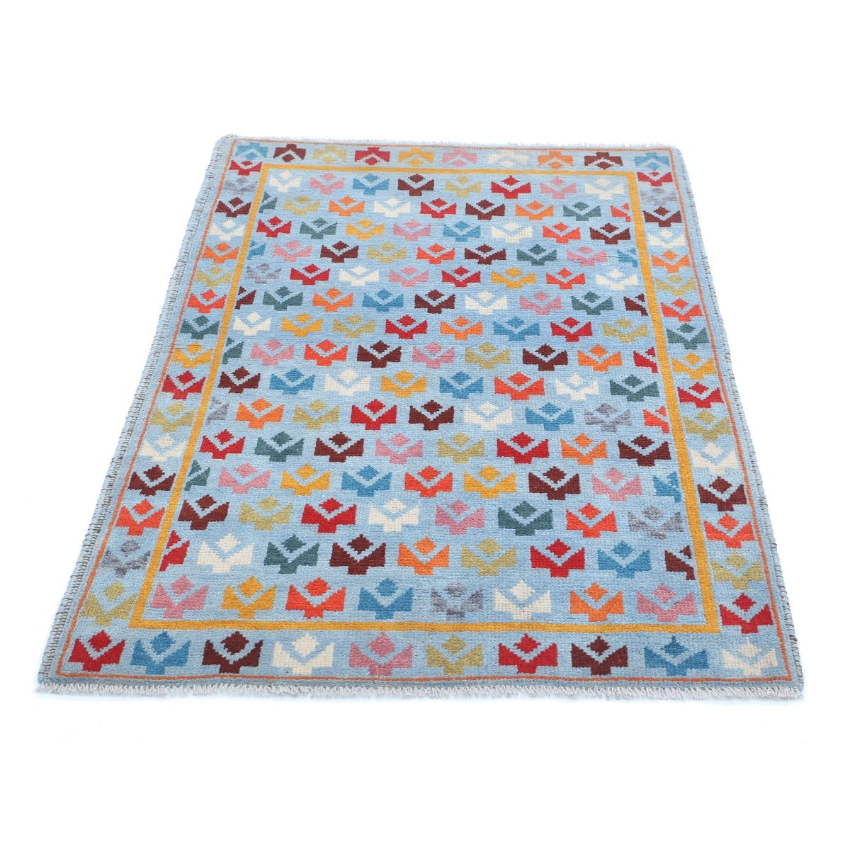 Revival 3x5 Handmade Double Knotted Washable Wool Rug - Colorful