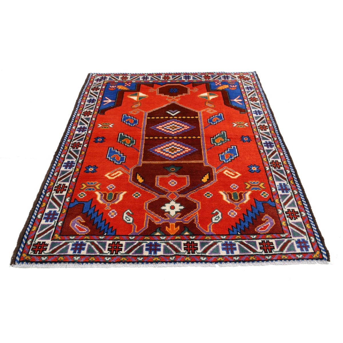 Revival 5x6 Handmade Double Knotted Washable Wool Rug - Colorful