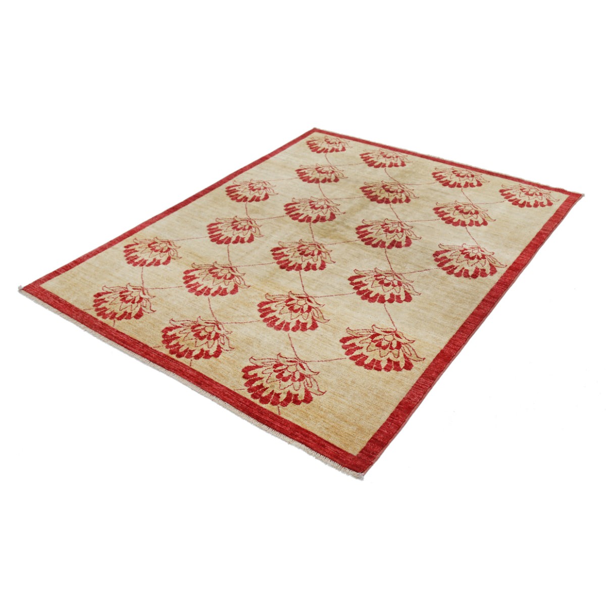Modcar 5x6 Handmade Double Knotted Washable Wool Rug - Colorful
