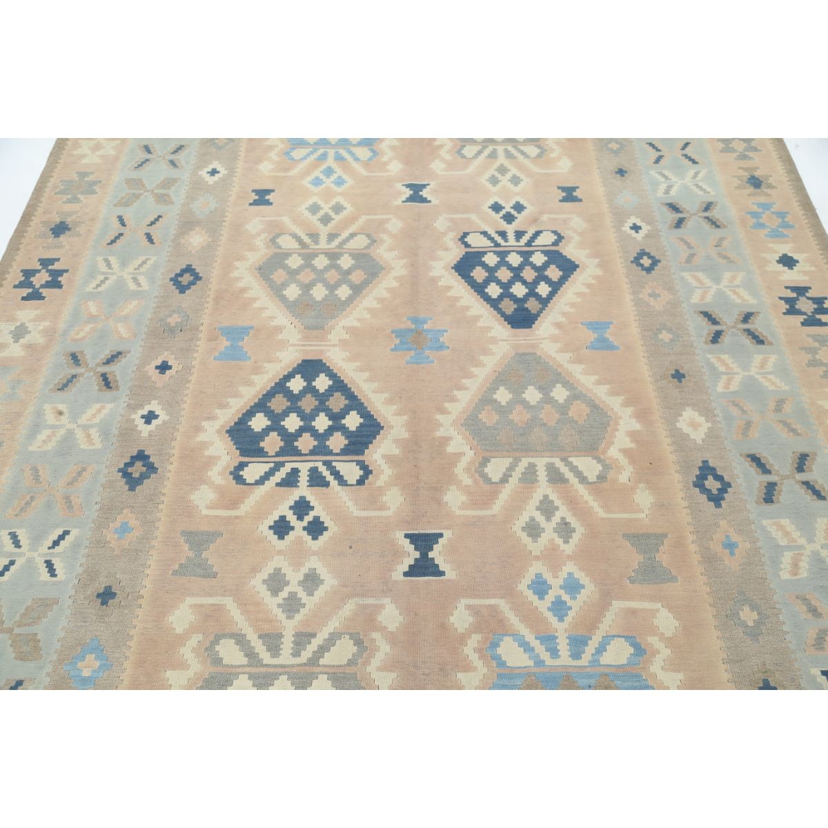 Kafkaas 7x10 Hand Woven Washable Wool Rug - Soft Hues