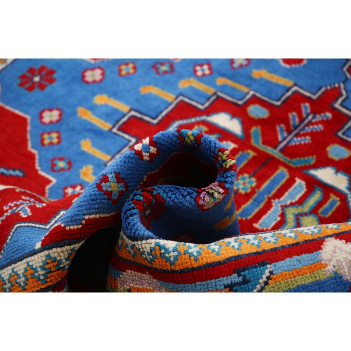Revival 6x8 Handmade Double Knotted Washable Wool Rug - Colorful