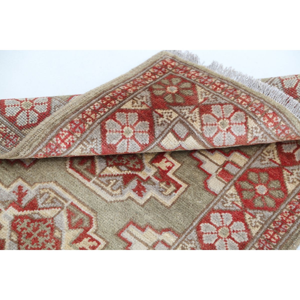 Revival 2x3 Handmade Double Knotted Washable Wool Rug - Colorful