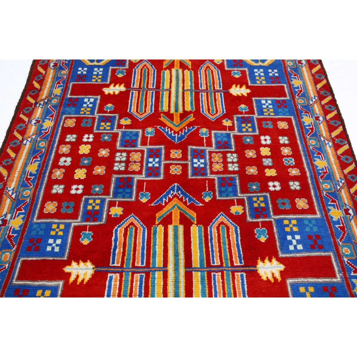 Revival 5x7 Handmade Double Knotted Washable Wool Rug - Colorful
