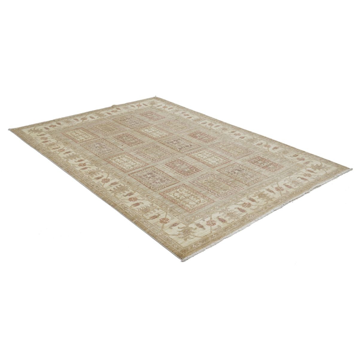 Bakhtiari 6x8 Handmade Double Knotted Washable Wool Rug - Soft Hues