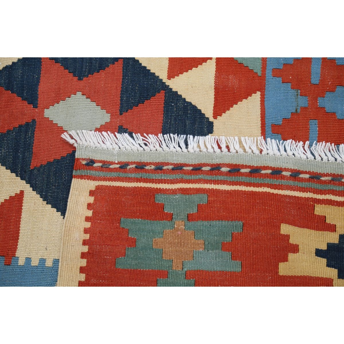 Kafkaas 6x10 Hand Woven Washable Wool Rug - Colorful