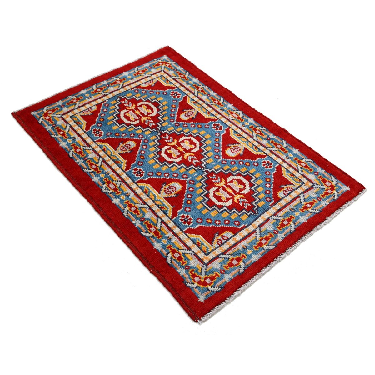 Revival 3x4 Handmade Double Knotted Washable Wool Rug - Colorful