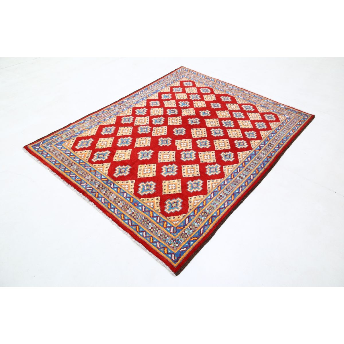 Revival 5x6 Handmade Double Knotted Washable Wool Rug - Colorful