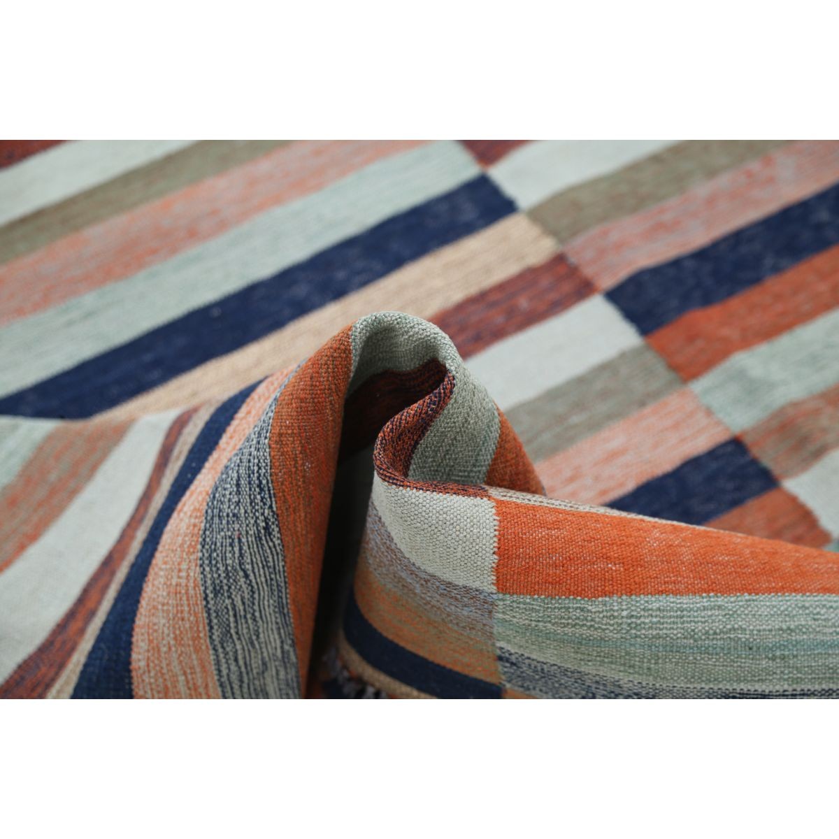 Kafkaas 7x10 Hand Woven Washable Wool Rug - Colorful
