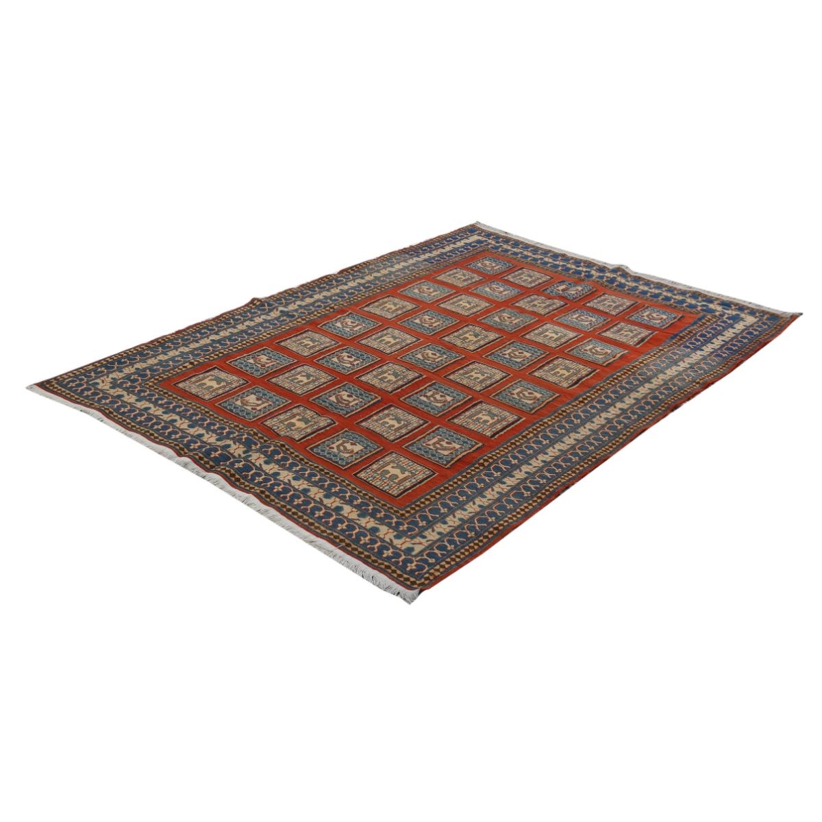 Sumak 5x7 Hand Woven Washable Wool Rug - Colorful
