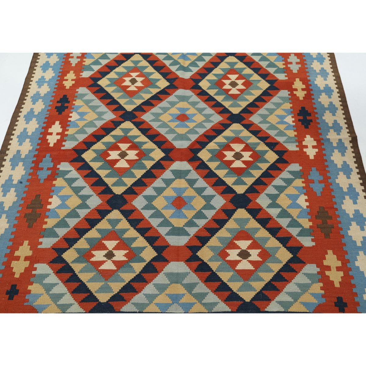 Kafkaas 5x6 Hand Woven Washable Wool Rug - Colorful